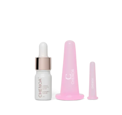 Facial cupping set + Vitamine C Serum 5ml roze